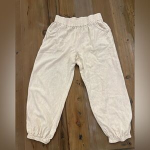 Women’s Cream Elastic Waist Pants